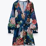 ZARA NWT Satin Effect Short Jumpsuit Floral Print Photo 6