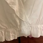 Show Me Your Mumu  Audrina White Ruffled Blouse Surplice Flutter Slv Linen Blend Photo 5