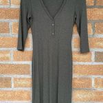 L'Agence Aurora Heathered Olive Henley Dress Photo 0