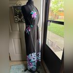 Vintage Pebble Sand Hawaii wrap halter tropical floral maxi dress, size medium Purple Photo 2