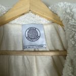Urban Outfitters Claro Teddy Jacket Womens L Off White Sherpa Moto Cozy Winter Photo 6