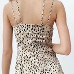 ZARA NWT Cream brown leopard print spaghetti strap
mini dress Photo 3
