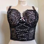 Victoria's Secret NWT Victoria Secret SEXY PINK BLACK CORSET BRA Small DD WOMENS Photo 0