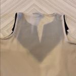 Love Stitch Ivory & Faux Leather Tank Top Blouse Black Size M Photo 6
