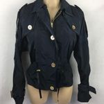 Adrienne Vittadini Dark Blue Zip Up Cropped Jacket M Photo 2