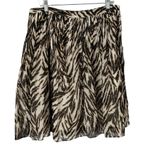 Talbots NWT Tiger Animal Print Cotton Fit & Flare Midi Skirt Women’s Size 14P Photo 1