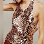 Free People NWT Disco Fever Cami Rose Gold Photo 1