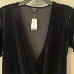 Ann Taylor  black velvet wrap short sleeve top in size Medium (NEVER WORN) Photo 1