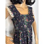 American Vintage Vintage 70s The Fig Leaf Floral Smocked Cottagecore Prairie Midi Cotton Dress XS Photo 13