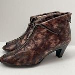 Helle Comfort Brown Booties Metallic Zipper Accent Size 6.5 Photo 0