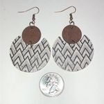 Geometric Patterned Retro Boho Earrings Brown Photo 1