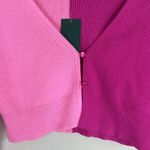 Wild Fable NWT Cropped Sweaters Womens M Pink Colorblock Knit V-Neck Barbie Photo 2