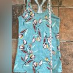 Calia by Carrie  Underwood Blue Floral "Garden Gate" Fitted Move Tank Top Shirt Photo 5