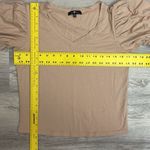 7 For All Mankind Tan Short Puffed Sleeve V-Neck Women's T-Shirt Size XS Photo 7