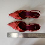ZARA  Satin Kitten Heel Slingback Women's Size EU 36 Orange Photo 6
