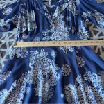 Free People  Size S Blue Hawaii Washed Blue Floral Print‎ Short Sleeve Mini Dress Photo 11