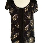 LC Lauren Conrad  Black Floral  Blouse Women Size Medium | 48-63 Photo 0