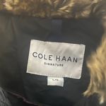 Cole Haan women’s large black coat with zipper stored hood. SEE NOTES. Photo 2