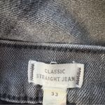 Madewell Classic Straight Jean Gray Jeans denim raw hem zip button pockets EUC Photo 9