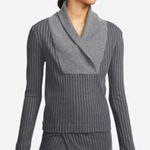 Nike women’s Yoga Luxe Ribbed Cover Up Sweater gray size M Photo 0