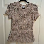 CAbi Women’s Chunky Loose Knit Crochet Sweater Top Colorful Short Sleeve Size XS Photo 0