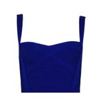 Spaghetti Strap Solid Mini Rayon Bandage Dress - Navy Blue - Large Photo 2