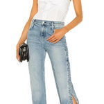 RTA Michael Jean Blue Wash Size 26 Straight Leg Side Snap Button High Rise USA Photo 0