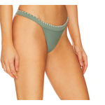 Tularosa  Olive Green Bikini Bottom MEDIUM Cheeky Whip Stitch High Cut Odella NEW Photo 1