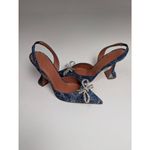 Amina Muaddi  Rosie 95mm slingback denim heels size 38 Photo 3