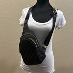 NWT Faux Leather Quilted Front Crossbody Bag Black Photo 3