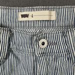 Levi's  Jeans Womens 4 Blue White Pinstripe Cropped Cuffed Stretch Denim Pants Photo 4