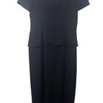 Talbots Dress Women Size 8 Black Vintage Beaded Short Sleeve Midi LBD Y2K 90s Photo 1