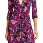 Diane Von Furstenberg  Wrap Dress 100% Silk Cuffed Sleeves Fuschia 4 Photo 0