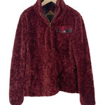 Pendleton Burgundy Zip Front Fleece Teddy Jacket Women's Size Medium Photo 0
