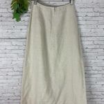 Vintage Land’s End Lagenlook Oatmeal Tan Simple Linen Maxi Skirt Size 8 Photo 5