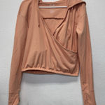 FLX XS Travel Leisure Hoodie Cropped Orange Coral Wrap Casual Athletic Photo 0