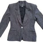 Cynthia Steffe Vtg Blazer Jacket Womens 6 Gray Tweed Wool One Button Sport Coat Photo 2