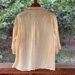 Carole Little Women's Butter Yellow 100% Linen Button Front Top Size 3X Photo 1