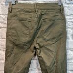 frame denim 26”  Le High Straight Raw Stagger Hem Army Green Tuxedo Stripe Jeans Photo 6