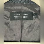 Rickie Freeman For Teri Jon Black Metallic Wool Blend Beaded Jacket Women’s Sz 4 Silver Photo 4