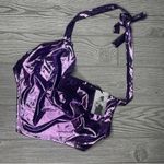 Sincerely Jules Nwt  shiney reflective glitter purple cropped top y2k style shirt Photo 1