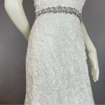 Kitty Chen Wedding Dress Strapless Lace Sweetheart Neckline Belt HEMMED Mermaid White Size XS Photo 14