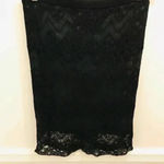 Eileen Fisher Black Gray Knit Crochet Lace Overlay Straight Pencil Skirt Size XS Photo 4
