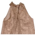 J.Crew NWT  Sleeveless Metallic Speckled Lace Halter Neck Blouse L Nude Silver Photo 6