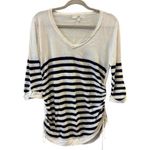 Ripe Maternity Knit Sweater Striped Size Large White Photo 2