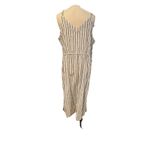 Mlle Gabrielle  Long Gray And White Stripped Button Down Dress XL Photo 4