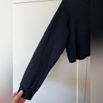 Brandy Melville Brandy‎ Melville Black Crop Fleece Sweatshirt Hoodie One Size Photo 3