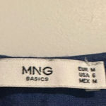 Mango Blue Short Sleeve Romper Playsuit Linen Size Medium Photo 3