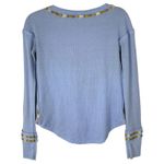 Free People We the Free Rainbow Thermal Henley Long Sleeve Blue Size XS Photo 7