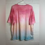 No Brand Woman’s Oversized Flowy Lover Casual Crewneck Short Sleeve Comfy Tee Pink Size undefined Photo 3